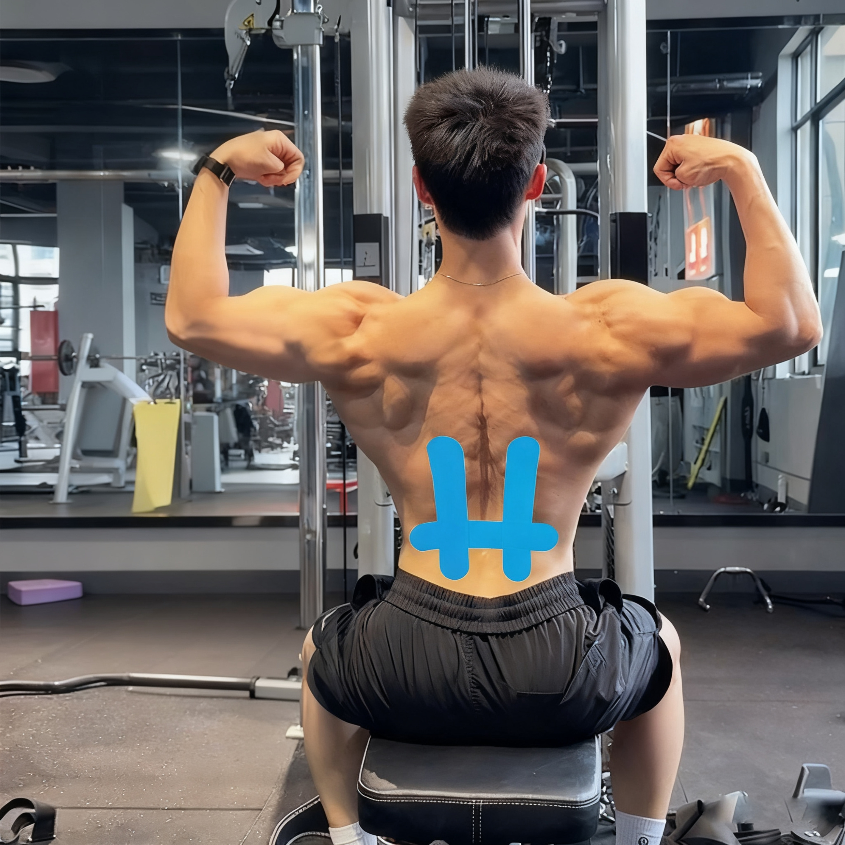 পিছনের জন্য প্রি-কাট শেপ কাইনেসিওলজি টেপ পেশী প্যাচ